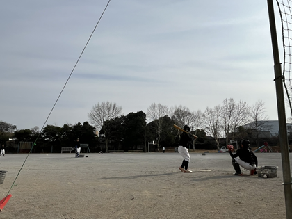 ピッチングマシンでの練習